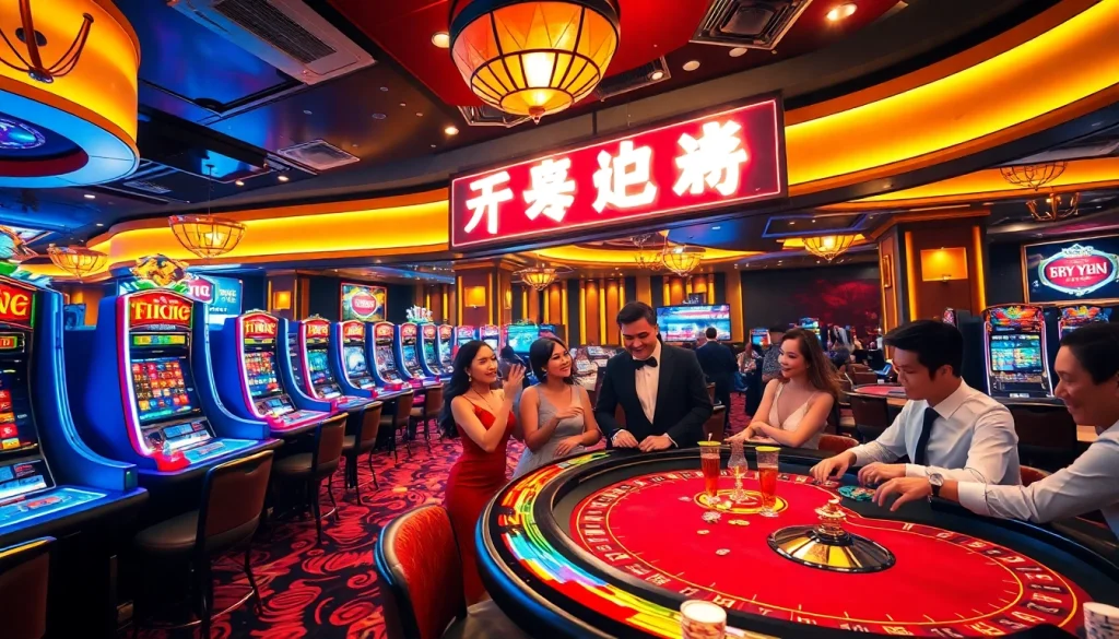Experience the thrill of 호치민 불건마 in a bustling casino atmosphere with vibrant games and happy players.