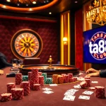 Experience the exciting gameplay at ta88 club with vibrant poker tables and spinning roulette.