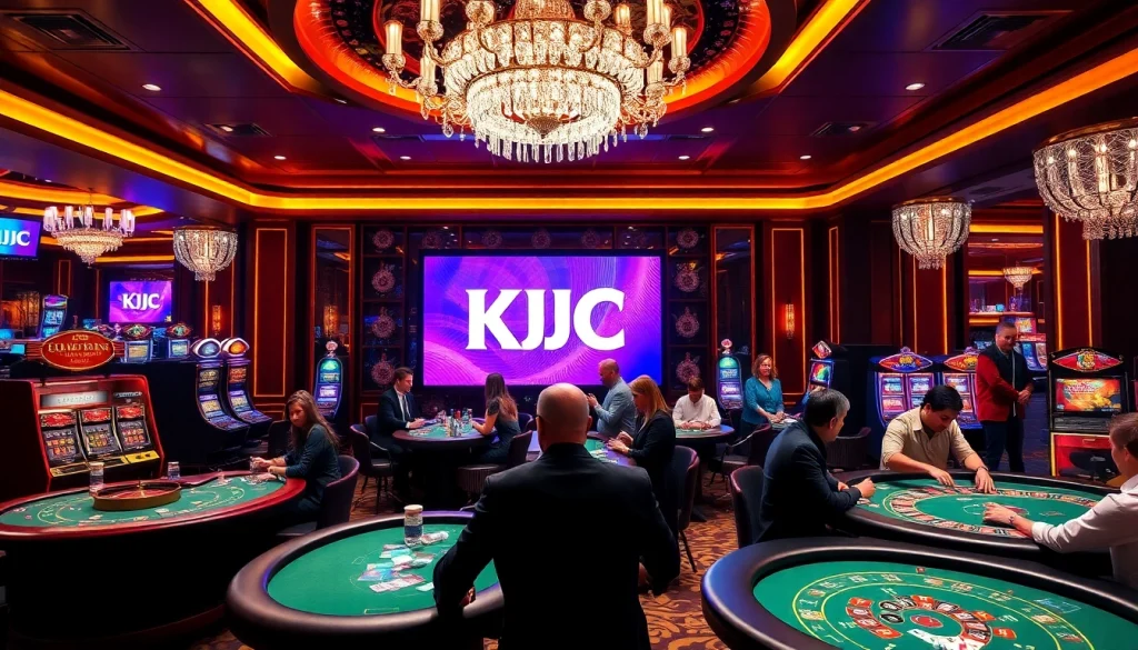 KJC offers an engaging casino experience with vibrant action at gambling tables and slot machines.
