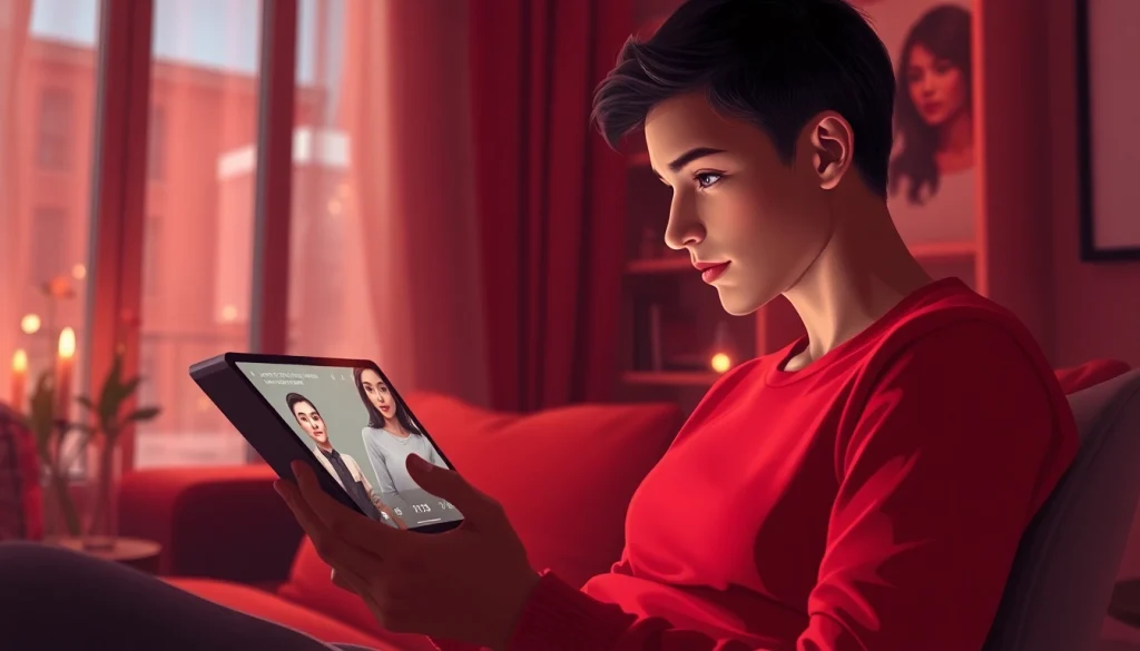 Engaging user interaction with AI chatbot in a cozy setting, highlighting ai chat porn exploration.
