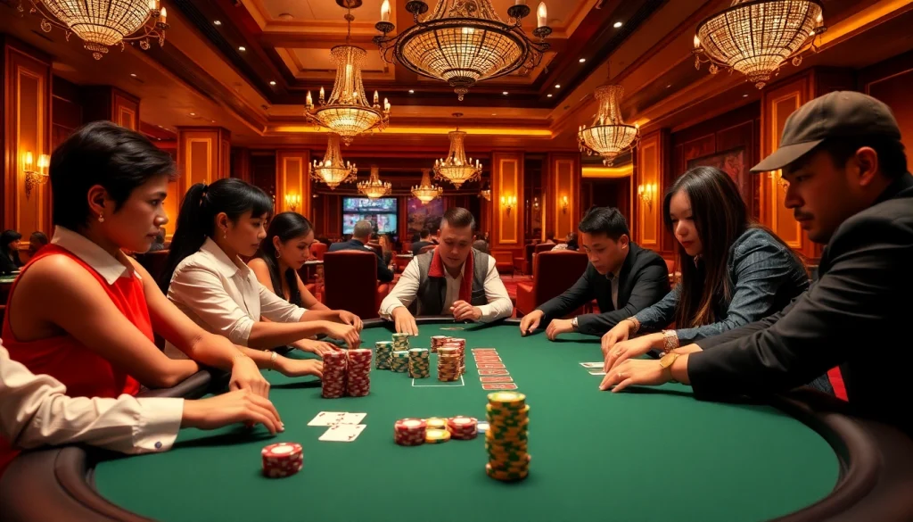 Engage in thrilling poker gameplay at https://hb88.jp.net/ with professional chips and luxury casino ambiance.